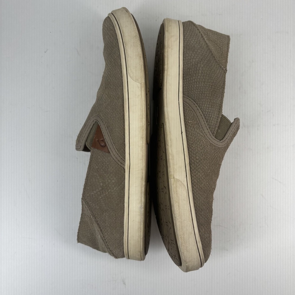 Olukai‎ Pehuea Women's US 8 Taupe Snake-Embossed Leather Slip-On Loafer Shoes - Picture 5 of 16